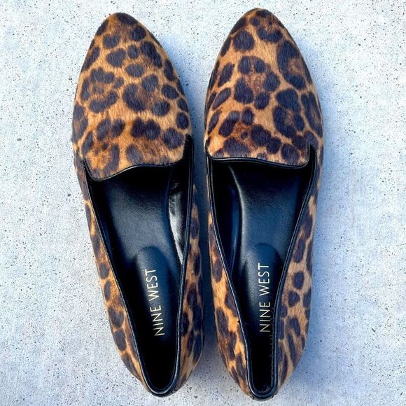 Nine West Shoes - NINE West 6M Hayden leopard animal hair loafers